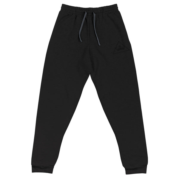 Black on black embroidered logo Joggers