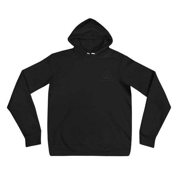 Black on black logo hoodie